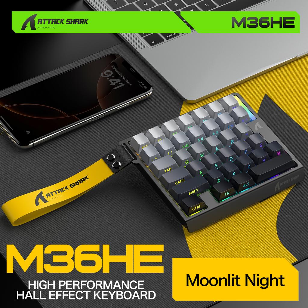 ATTACK SHARK M36HE Hall Effect Keyboard 8000Hz Wired Magnetic Switch 0.01mm Rapid Trigger 0.1ms Latency Mechanical Keyboards