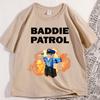 Футболка Baddie Patrol Смешная Хлопок Юмор Короткий Рукав Футболка Унисекс Круглый Вырез Короткий Рукав Футболки Свободные Уличная Одежда Топы Y2k