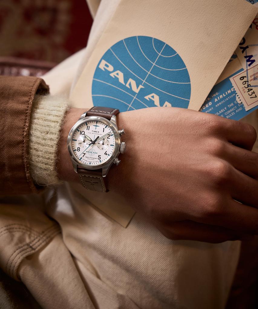 Taimaegseu X Pan Am Waterbury Ace Chronograph Men'S Wristwatch 41Mm