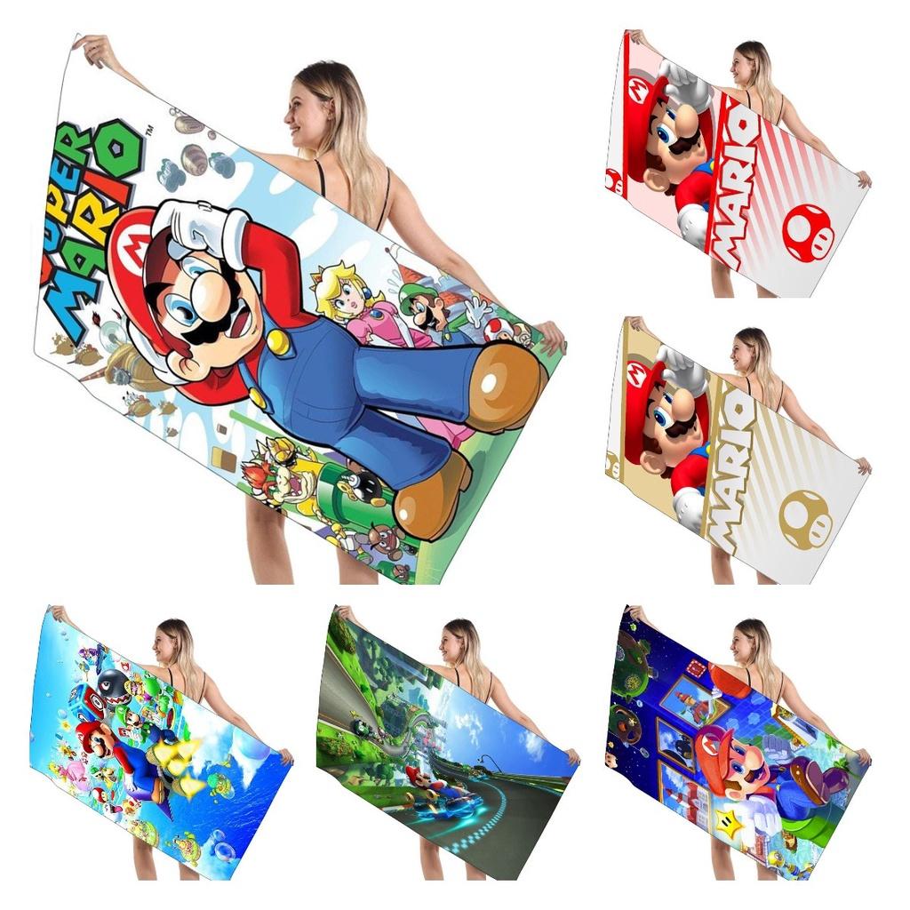 Детское пляжное полотенце Марио Супермягкое и впитывающее!
