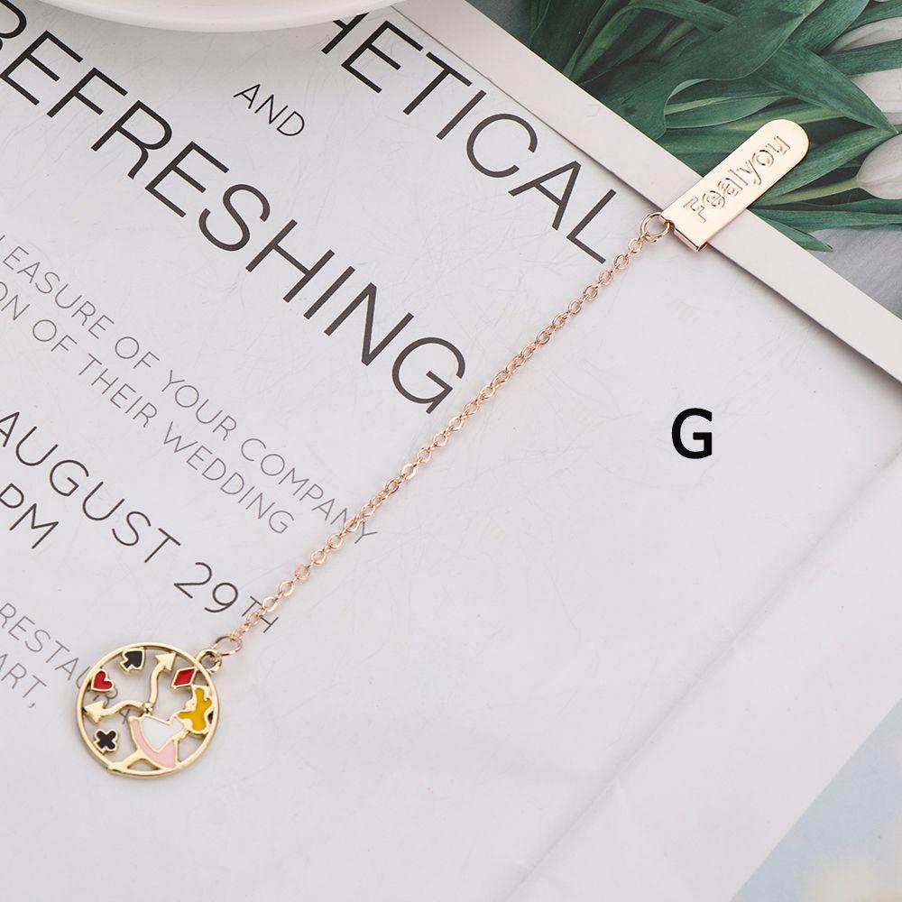 Creative Book Clip Cartoon Character Pagination Mark Bookmarks Peach Heart Pendant Metal