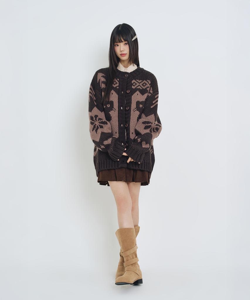 LMR Shangnony Heavy Nordic Cardigan Dark Brown