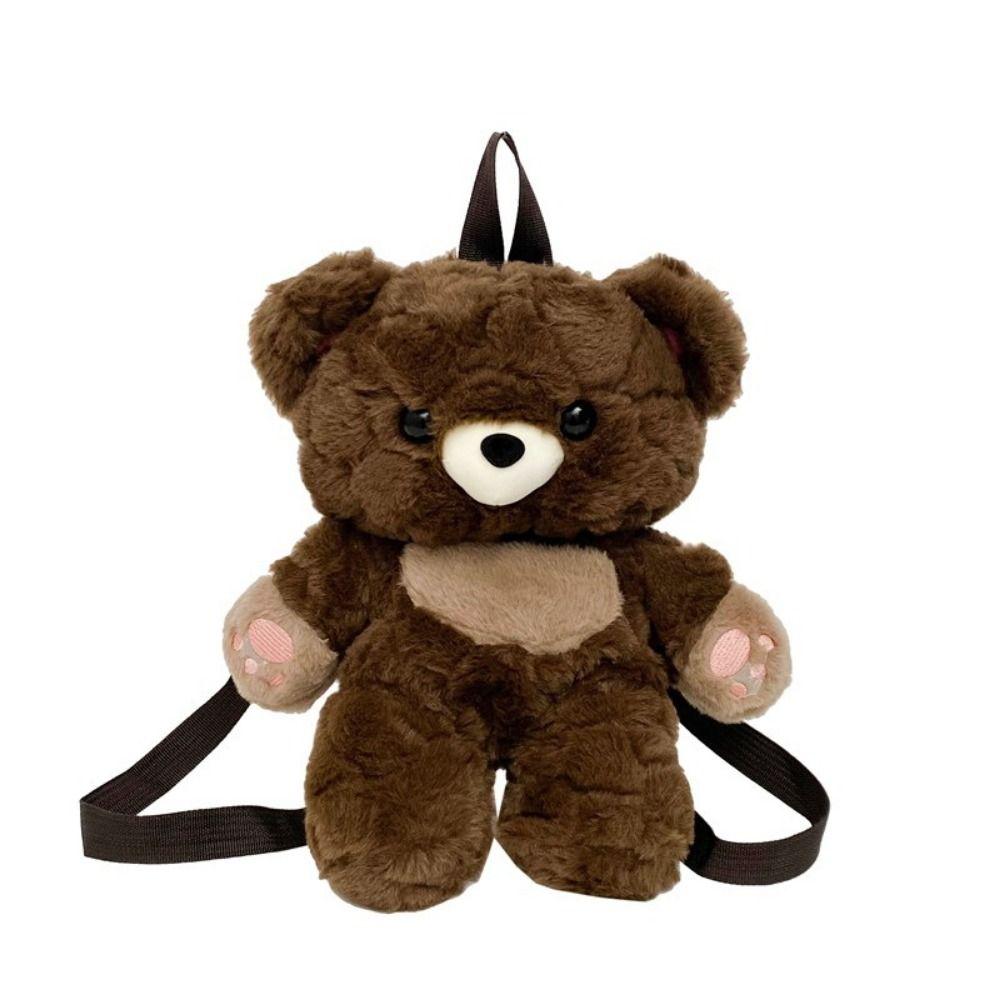 Multicolour Plush Shoulders Bag 3D Bear Animal Bag Sweet Plush Bear Backpack Outdoor