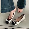 Ballet Shoes Women's Spring and Summer New Bow Flats Shallow Casual Single Shoes Temperament with Skirt Evening Breeze