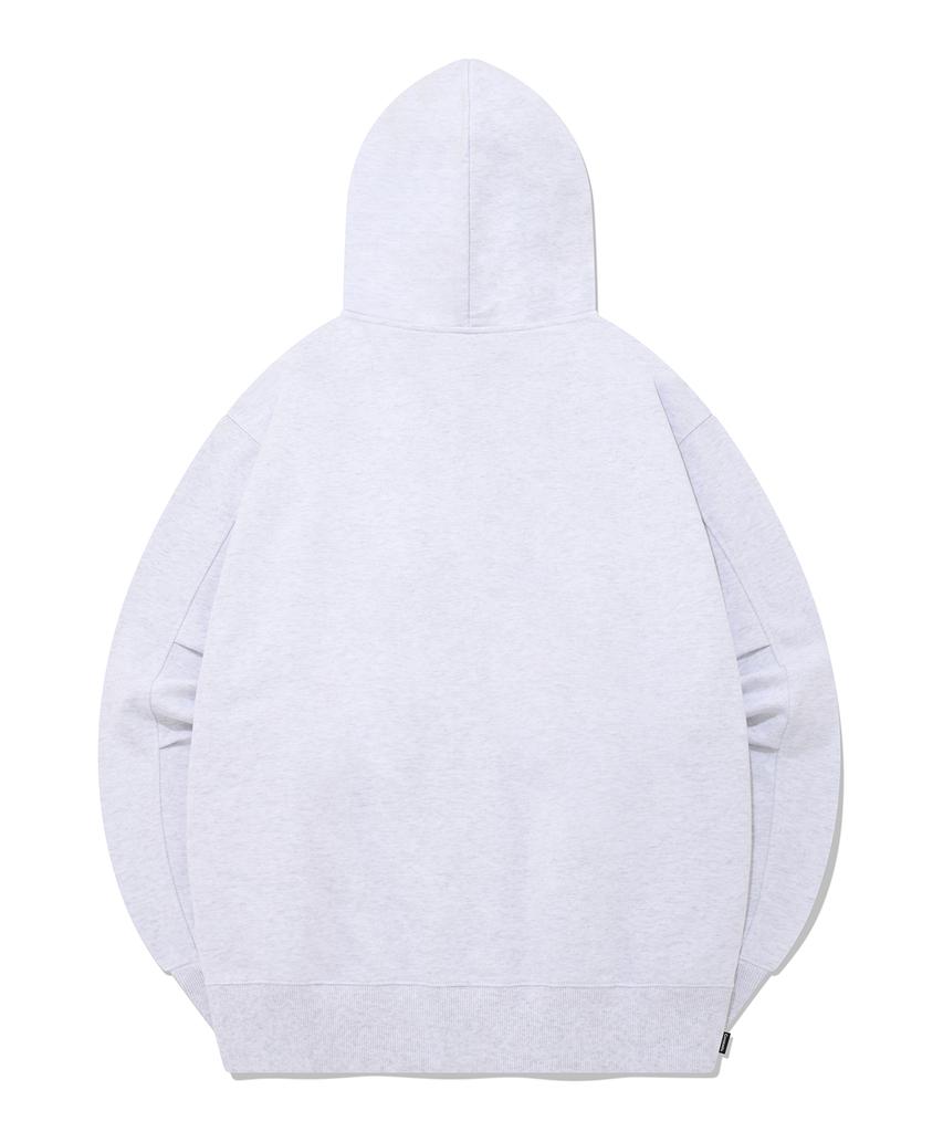 Covernat C Logo Button-Up Hoodie Zip-Up Heather Grey