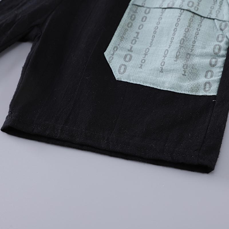 Комплект для мальчиков, летняя рубашка с короткими рукавами и буквами, детская корейская версия, топ, повседневные шорты, стильный комплект из двух предметов