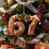 2 шт. 67 Рождественские украшения Забавные Шесть Семь Пряничные подвесные украшения Акриловый декор для праздничной елки Подарок для подростков, детей, семьи, друзей, коллег