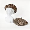 Женская ретро шерстяная беретка с леопардовым принтом