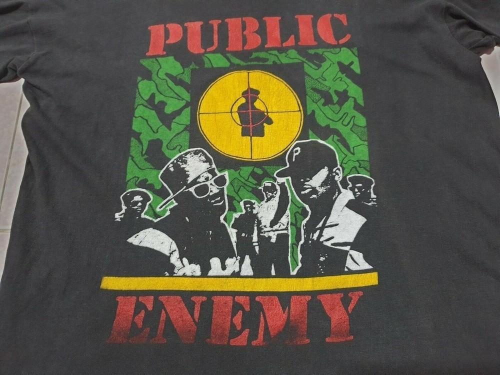 Винтажная хлопковая черная футболка унисекс с принтом хип-хоп группы Public Enemy, все размеры 21D686