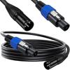 HAAMNING7 Кабель Speakon на XLR, Кабель Speakon Male на XLR Male 3-контактный, 22AWG Аудио Кабель-удлинитель для динамиков с замком-поворотом, для усилителей,