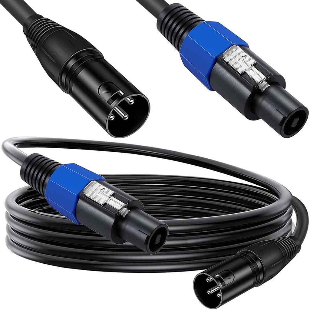 HAAMNING7 Кабель Speakon на XLR, Кабель Speakon Male на XLR Male 3-контактный, 22AWG Аудио Кабель-удлинитель для динамиков с замком-поворотом, для усилителей,