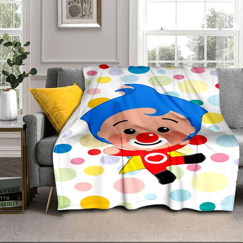 Happy Plim Friends Blanket Flannel Blanket for bed, sofa, Camping, Hiking, Picnic Essentials, gift for family Fan gifts