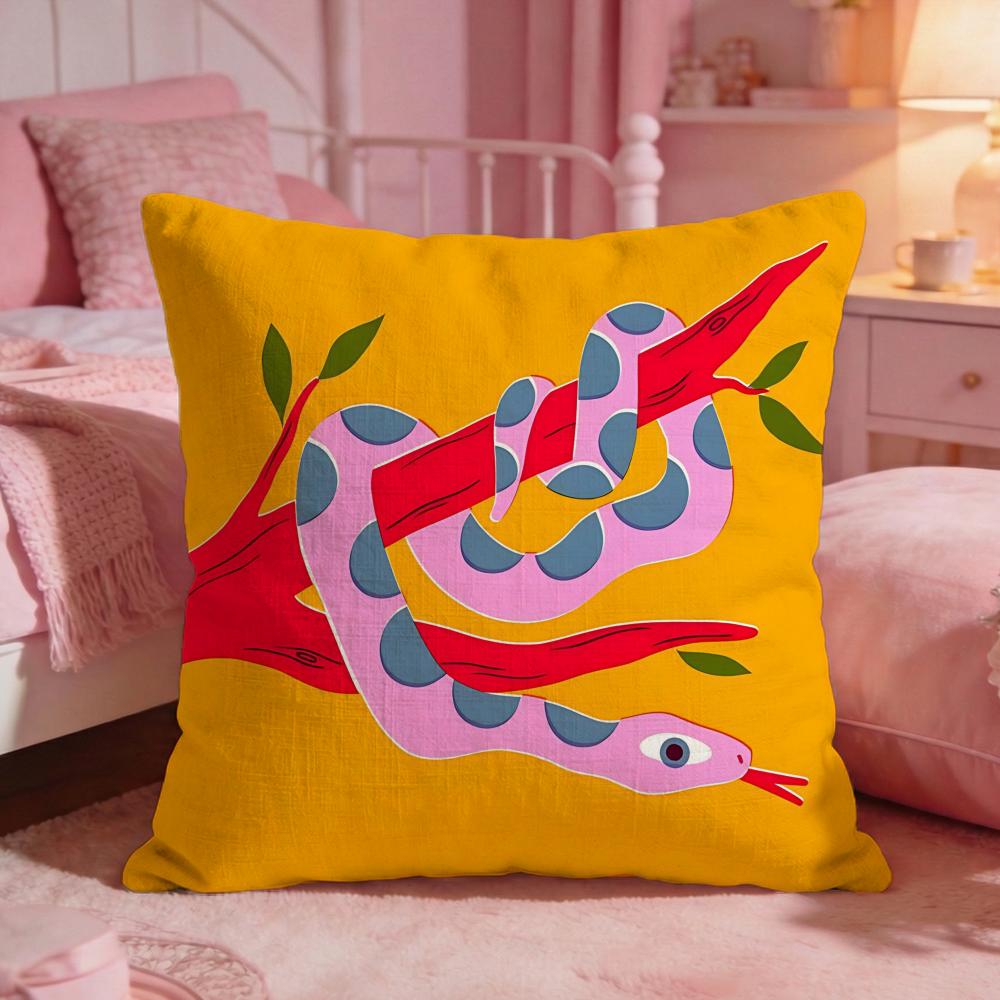 ArtGraffiti SnakeS Cushion Cover Premium Comfort Reversible Pillow Cove Two in One Design for Any Room Car Interior