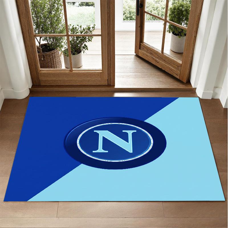 Napoli FC Design Crystal Velvet Rug Soft Decorative Mat for Bedroom Entrance