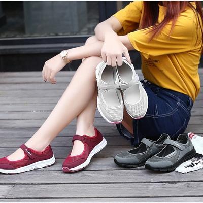 Женская модная повседневная обувь на плоской подошве, кроссовки с дышащей сеткой, летние прогулочные туфли, 4 цвета