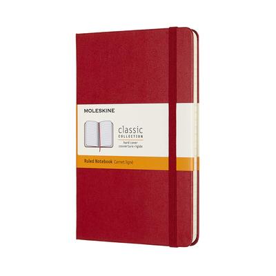 Moleskine Блокнот Классический Блокнот Твердая Обложка Линованный Средний Размер Алый Красный QP050F2