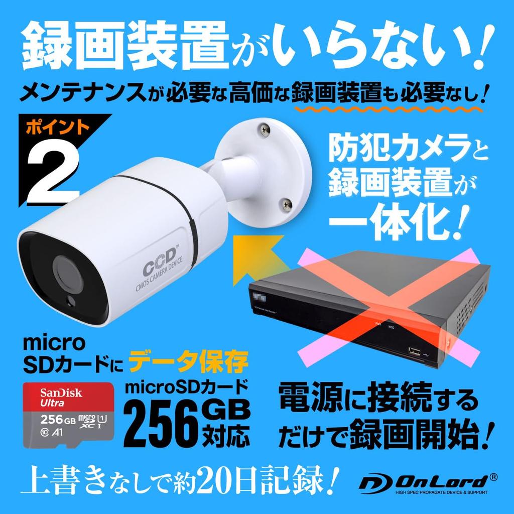 OnLord SD-карта безопасности камера наружного наблюдения записывающее устройство 2 миллиона пикселей 1080P мощный инфракрасный светодиод пульт дистанционного управления коаксиальный кабель совместим с 256 ГБ