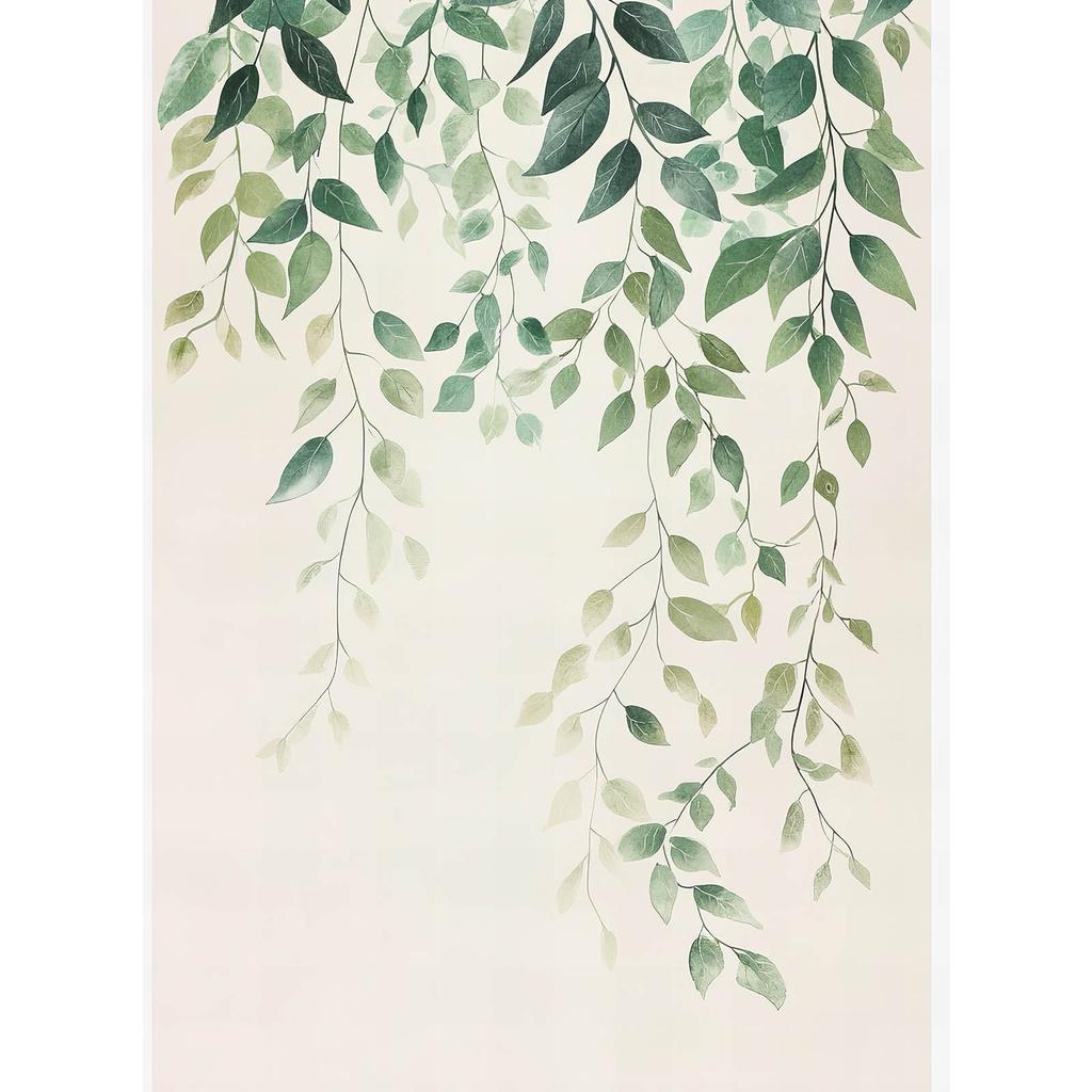 Minimalistyczny Plakat Z Zielonymi Liśćmi Minimalistyczny Plakat Z Zielonymi Liśćmi, 30X40 Cm, Rama Drewniana Jasny Dąb, Papier Matowy 230 Gsm