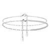 Jewellery S925 Sterling Silver Adjustable 1.5mm Tennis Chain Anklet 1.8*4.2mm Paperclip Chain.