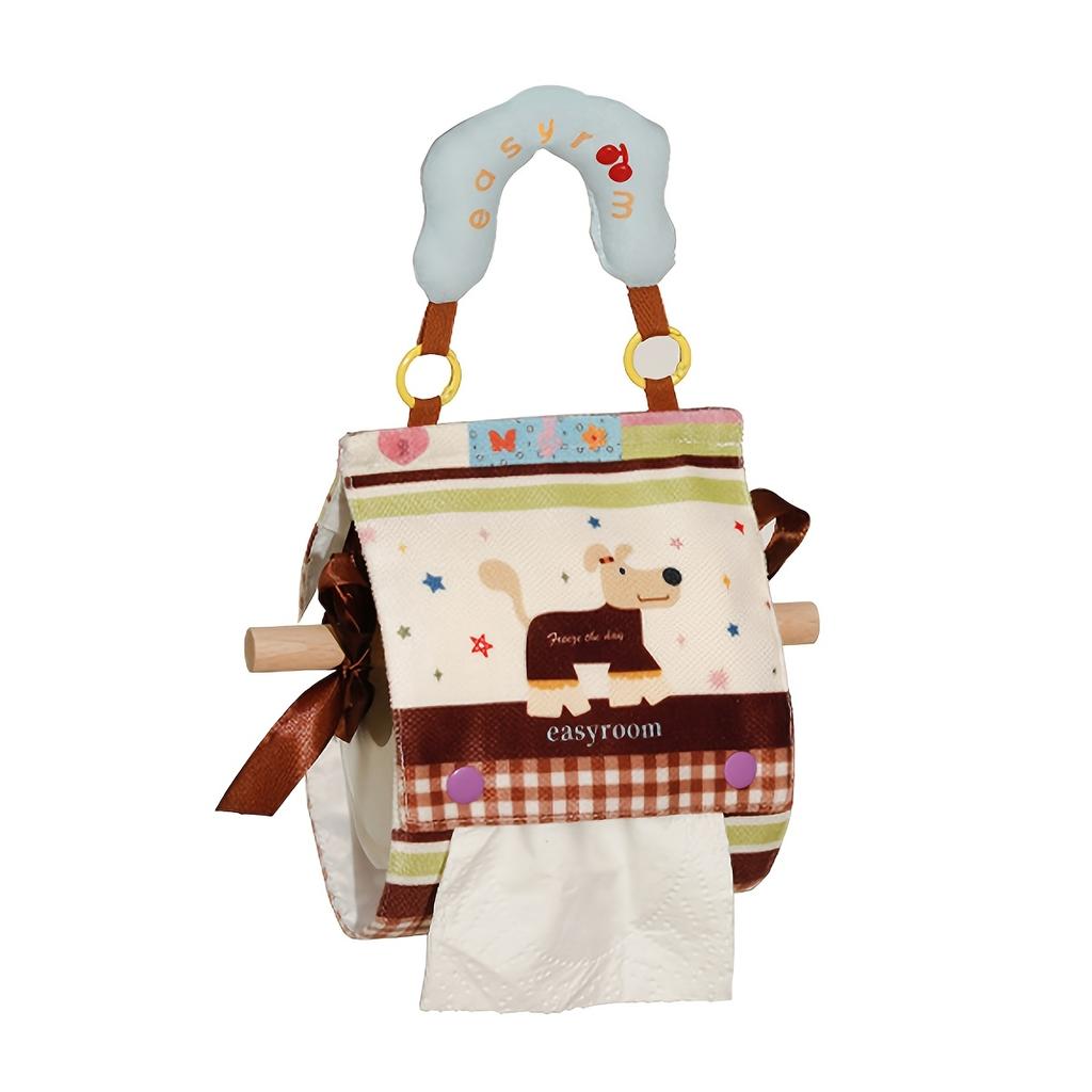 1pc of Cute Wall Mounted Tissue Box, Living Room Tissue Cover, Toilet Paper Drawer, Paper Hanging Bag, Hanging Toilet Paper Drawer