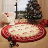 Christmas Plush Rug Festive Home Decor Round Area Bedroom Living Room