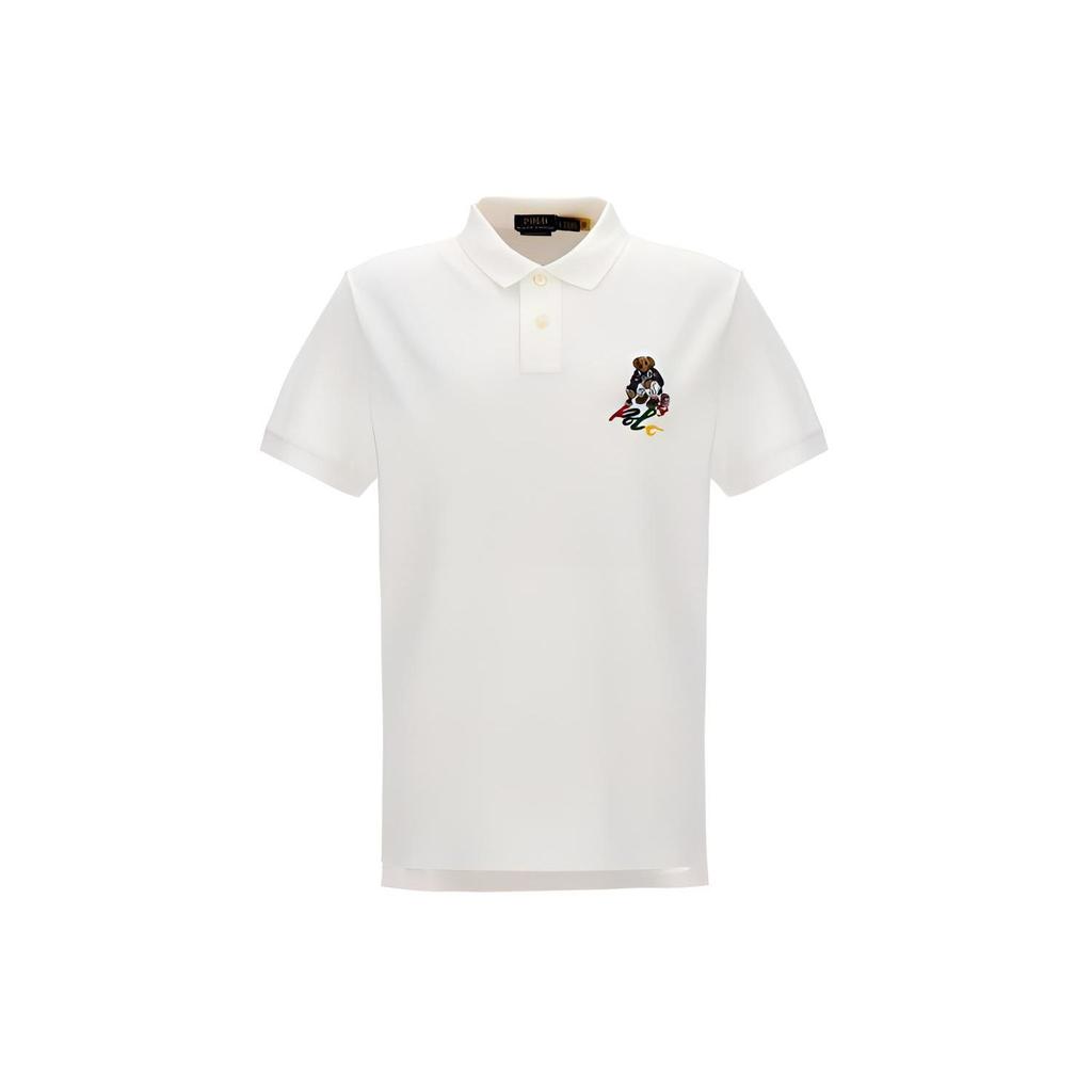 Polo Ralph Lauren Вышитая рубашка поло Slim Fit Мужские топы Белый 710853312-023