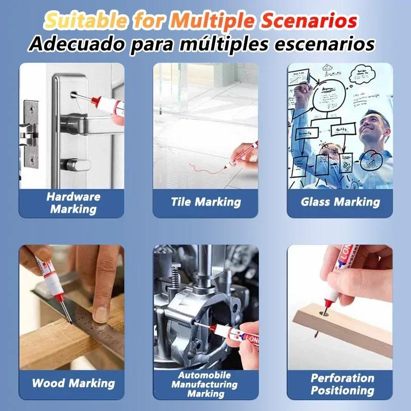 Маркеры с длинным наконечником для глубоких отверстий 20 мм, Перфоратор для металла, Водонепроницаемый, Для ванной комнаты, Деревообработки, Декоративный, Многоцелевой