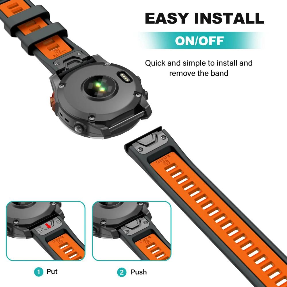 Спортивный силиконовый ремешок для Garmin Fenix E 8 47 мм 51 мм 7 7X браслет для Garmin Enduro 3/Epix Gen Pro QuickFit 22 мм 26 мм ремешок для часов