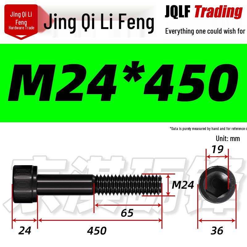 M20-M27 High Strength Blackened Hex Socket Head Cap Screw with Knurled Cylindrical Half Thread