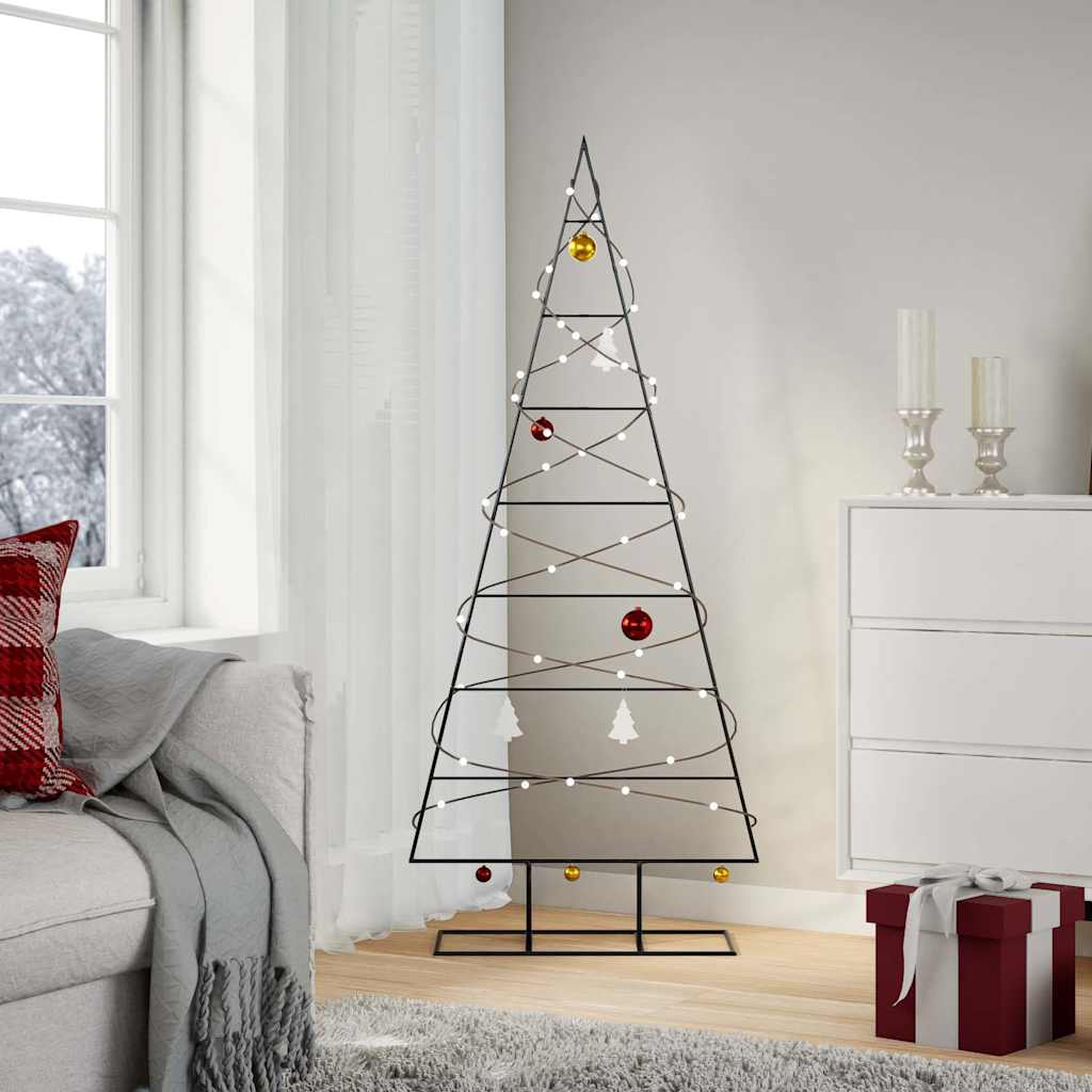 Metal Christmas Tree for Decorations Black 150 cm