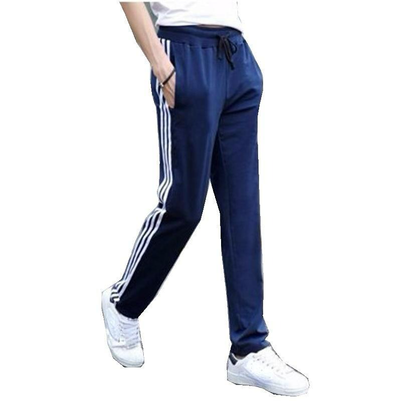 Men's Cotton Sports Pants Four Seasons Loose Large Size Straight Running Micro-elastic Sweatpants Breathable Men's Pants