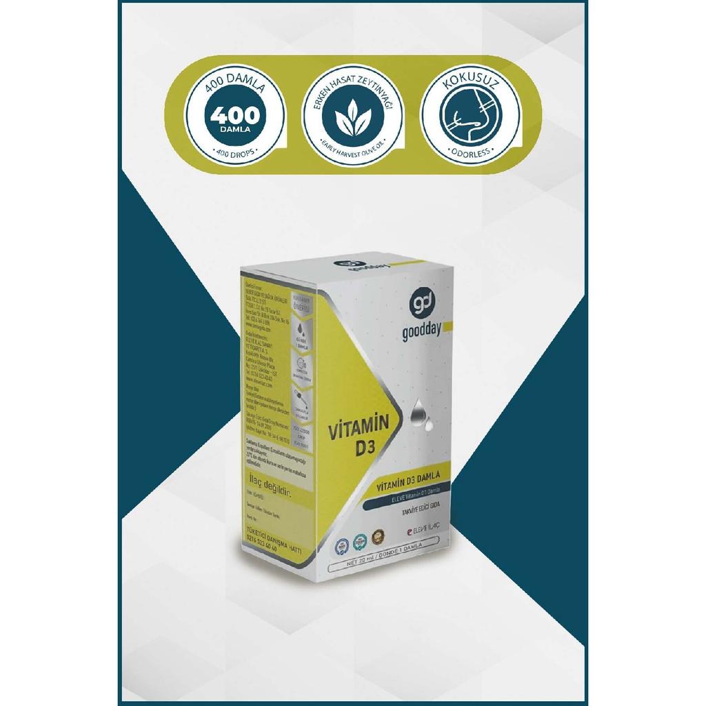 Витамин D3 травяная питательная добавка 400 капель 1000 МЕ оливкового масла холодного отжима