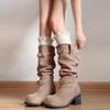 Кружевные носки до середины икры с длинными сапогами и носками до середины икры