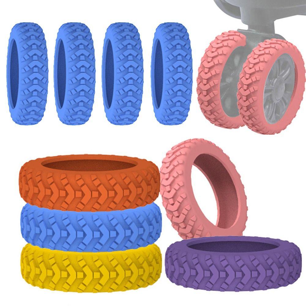 8PCS/Set Silicone Suitcase Wheels Protection Cover Trolley Box Casters Cover Luggage