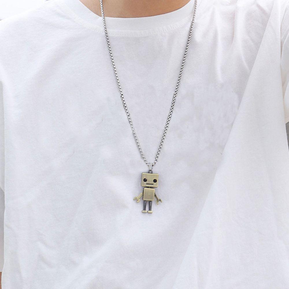 Хип-хоп Тяжелая промышленность Унисекс Металлический кулон Чокер Ожерелье Робот Мужское ожерелье Подарок на день рождения