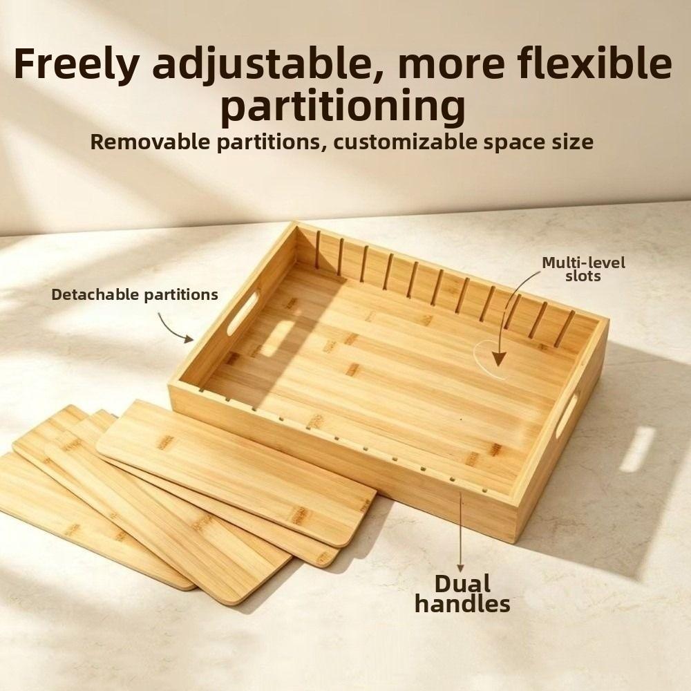Adjustable Dividers Lid Organizer Multifunction Snack Storage Container  Living Room Decor