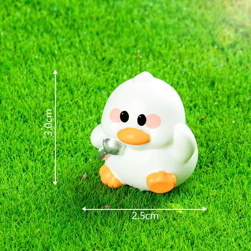 Крутые мультяшные украшения в виде маленькой утки Миниатюрные фигурки Креативные украшения для дома своими руками Аксессуары для украшения рабочего стола Подарки