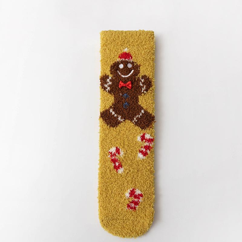 Коралловые флисовые носки женские нелиняющие рождественские носки для девочек креативные домашние спальные носки носки-полуфлиса с ворсом