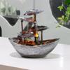 LED Lotus Leaf Water Fountain Ornament with Night Light for Home Décor