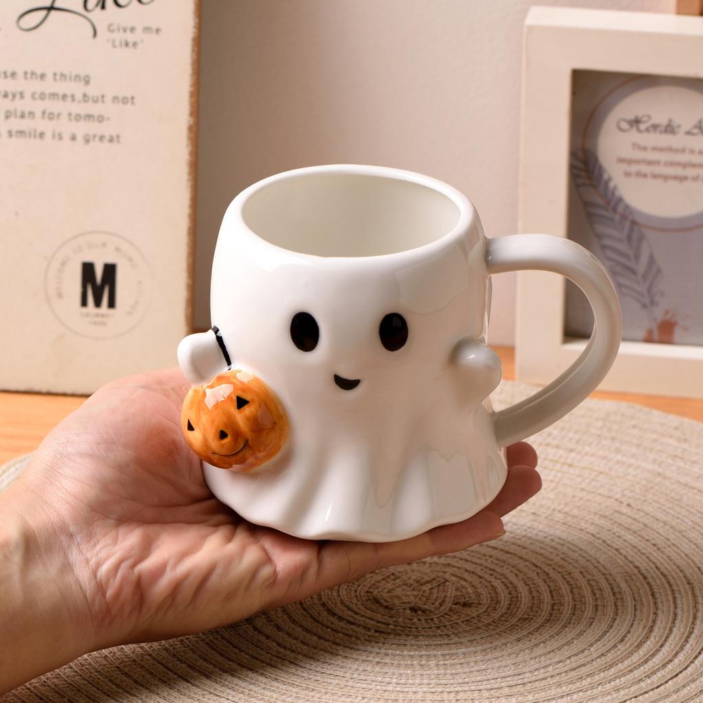 Pumpkin Ghost Halloween Water Cup Magic Phantom Pixie Mug Creative Coffee Mug Weird Couple Mug