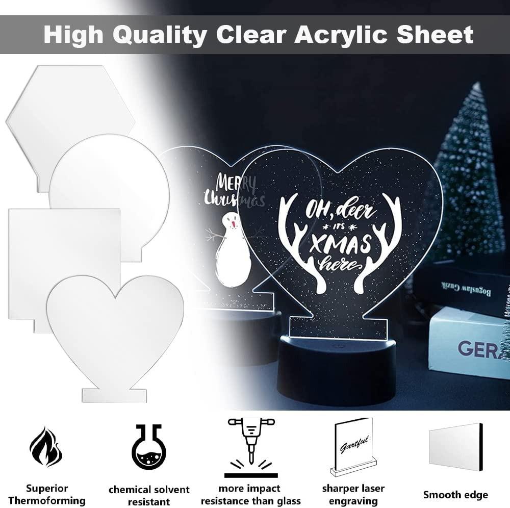 30/15/10/5 шт. Акриловая панель-вывеска, 2 мм прозрачный лист оргстекла, пустая пластина из плексигласа для светодиодной основы, проект DIY, поделка для дисплея