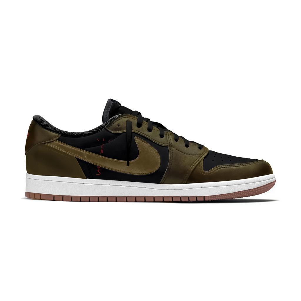 Travis Scott X Jordan Air Jordan 1 Vintage Basketball Shoes Unisex Low Top Black DZ4137-700(Team1142-)