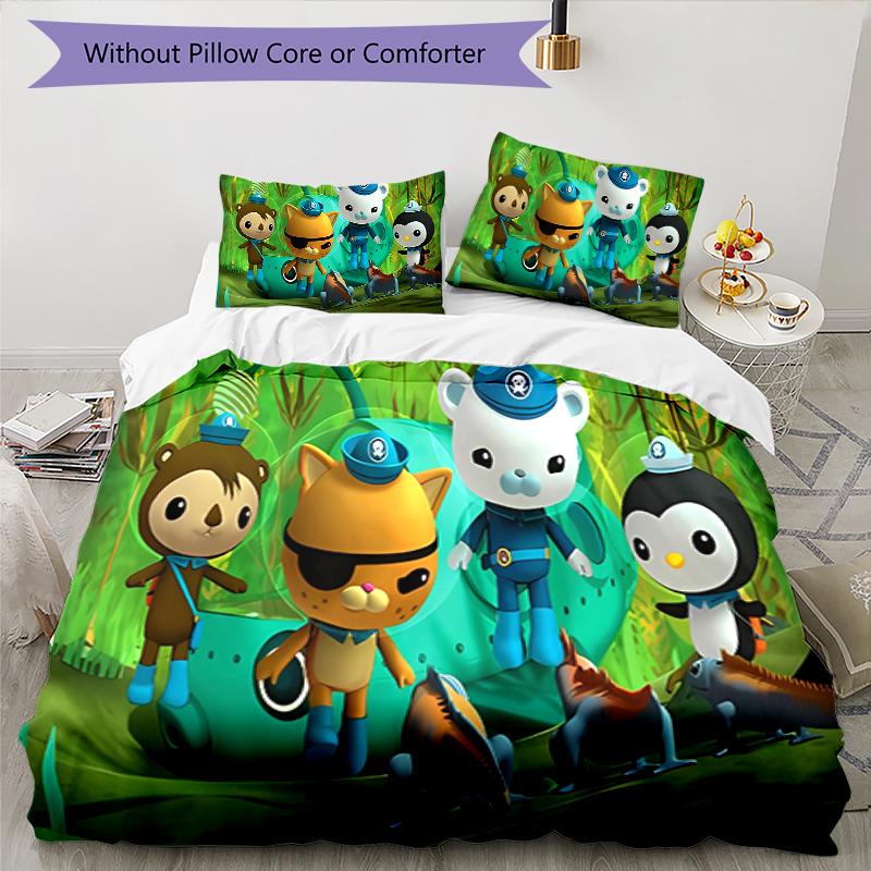 3pcs The Octonauts1 pattern bedding set duvet cover set includes duvet cover &pillowcases, perfect all season bedroom decoration & gift