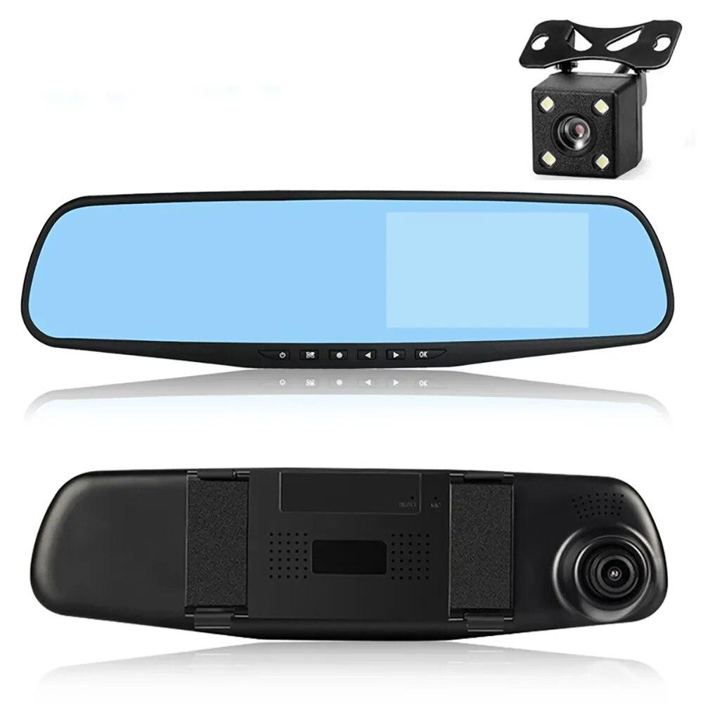 Rearview Mirror Driving Recorder, Dual Lens 4.19 Inch Car Monitoring, 1080P Front and Rear Dual Recording Recorder