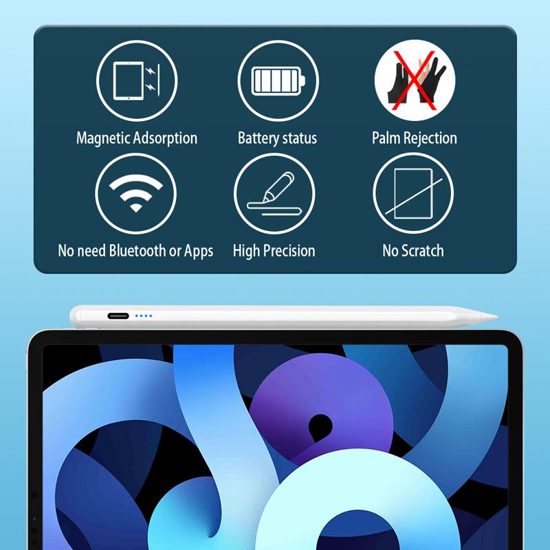 For iPad Pencil Palm Rejection Stylus For iPad Accessories 2022 2021 2019 2018 Air 5 Mini Pro Colored Touch Pen for iPad Pencil