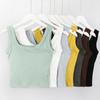 Candy Color Women’s Strappy Crop Tank Top with Padded Cup - Slim Fit