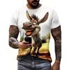 Men's T Shirt Summer Fashion Short Sleeve Animal Print 3d T-shirts Street Breathable Oversized Tee Shirt Men Clothing Pullover