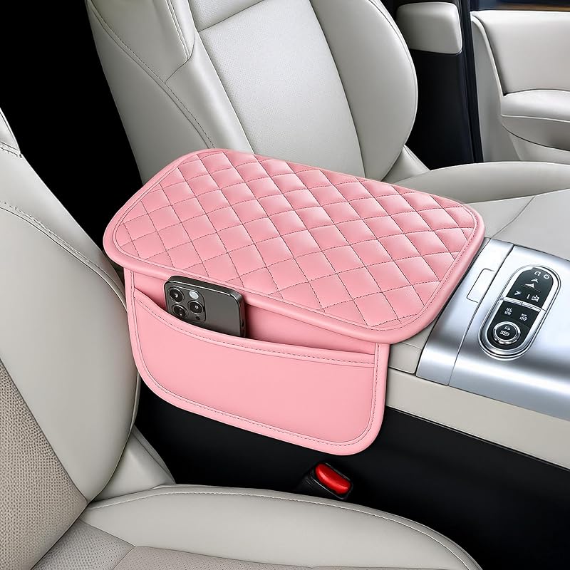 Upgraded Car Middle Center Console Cover With 2 Storage, Universal Microfiber Leather Car Armrest Cover Cushion For For Most Vehicles, Memory Foam