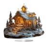 Winter Snow House Acrylic Decoration 2D Flat Nativity Scene Table Sign Christmas