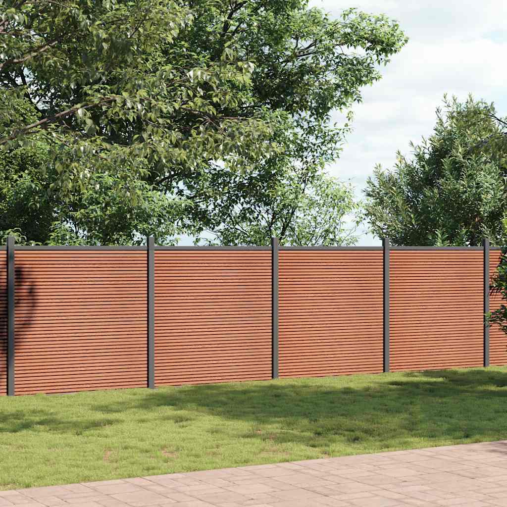 Fence Panel Brown 699 x 186 cm WPC